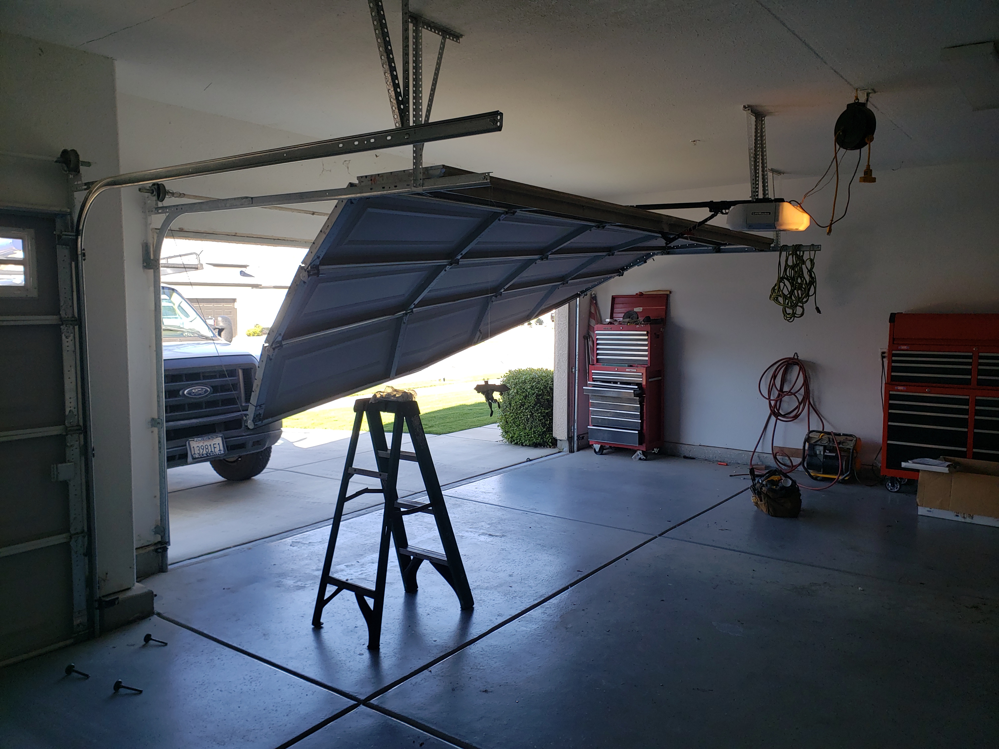 New, modern garage door